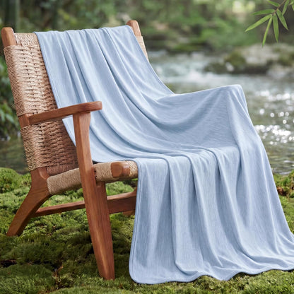 Confort Acogedor | Manta refrescante de verano de rayón de bambú para personas calurosas | Manta ligera para viajes y uso al aire libre