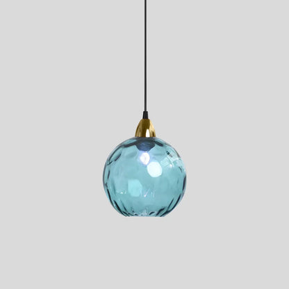 Spherical Glass Ceiling Fixture E26 Socket 8-Inch Gray Shade for Dining Areas Bedrooms Kitchens Adjustable Cord Ambient Fixture
