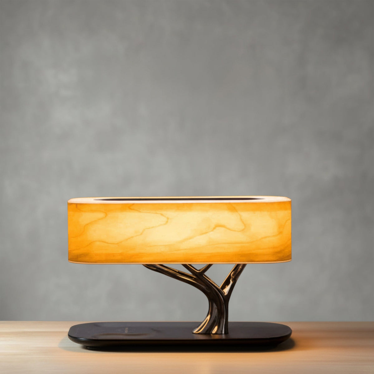 Wireless Charging Table Lamp with Bluetooth Speaker for Bedroom Nightstand Office Desk Living Room Modern LED Accent Light