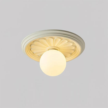 Acrylic Flush Mount Ceiling Light 14 in Beige Bedroom Living Room Decorative Fixture Low Profile Wall Mount Ambient Illumination