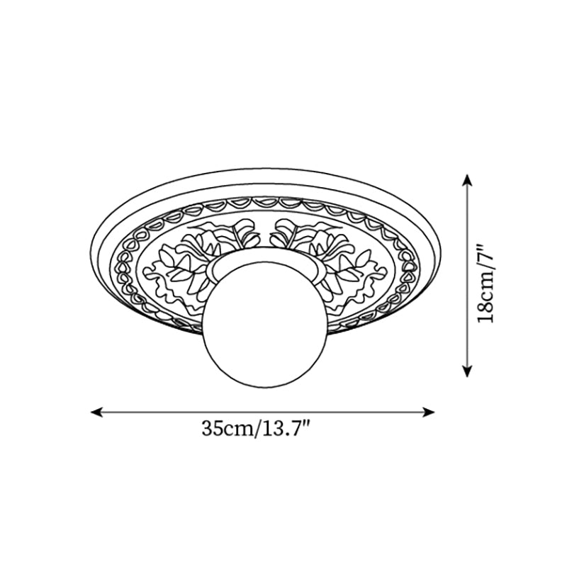 Acrylic Flush Mount Ceiling Light 14 in Beige Bedroom Living Room Decorative Fixture Low Profile Wall Mount Ambient Illumination