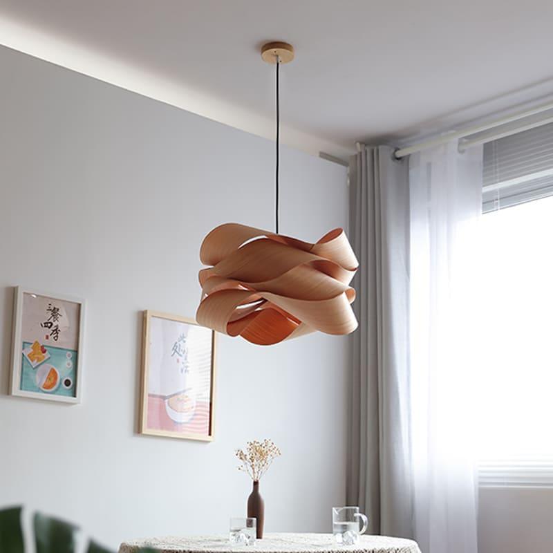 Lámpara de techo colgante con pantalla de veta de madera para isla de cocina, comedor y dormitorio, cable ajustable, lámpara de granja moderna, luz cálida, base E26