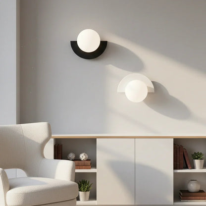 Contemporary Glass Globe Sconce 10 Inch LED Accent Fixture for Bedrooms Living Rooms Hallways Reading Nooks Multicolor Metal Frame Wall Moun