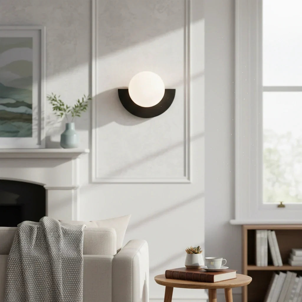 Contemporary Glass Globe Sconce 10 Inch LED Accent Fixture for Bedrooms Living Rooms Hallways Reading Nooks Multicolor Metal Frame Wall Moun
