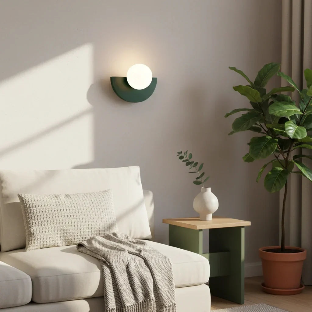 Contemporary Glass Globe Sconce 10 Inch LED Accent Fixture for Bedrooms Living Rooms Hallways Reading Nooks Multicolor Metal Frame Wall Moun