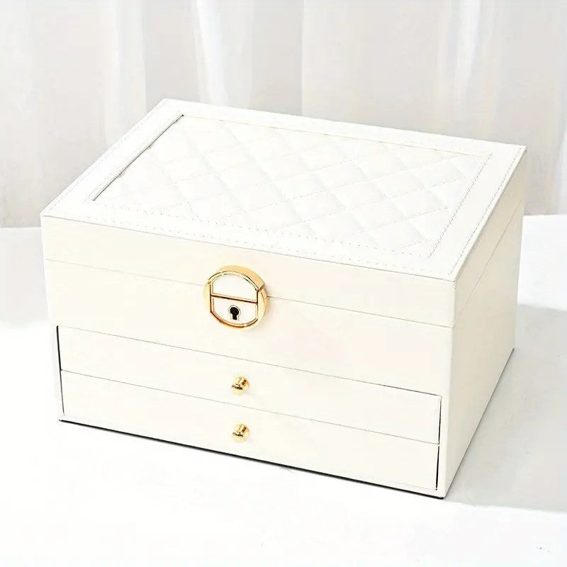 Liora Jewelry Box for Women - Multi-Layer Leather Organizer, Elegant Storage for Rings and Necklaces