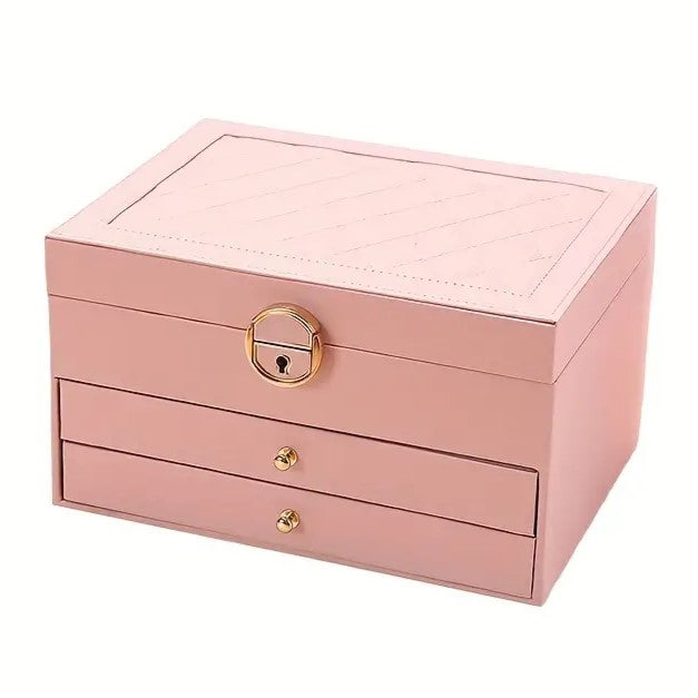Liora Jewelry Box for Women - Multi-Layer Leather Organizer, Elegant Storage for Rings and Necklaces