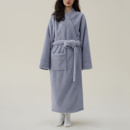 Liora Mens Robe - Plush Flannel Fleece, Kimono Fit
