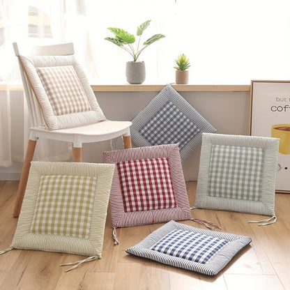 Liora Seat Cushion - Cotton Checkered, Comfortable Support for Dining Chairs