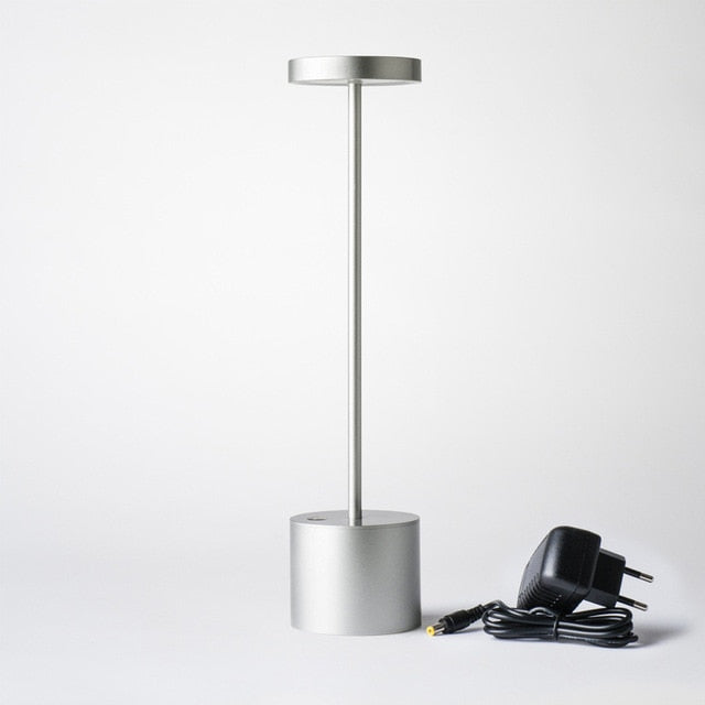 Cordless LED Accent Lamp for Patio, Bedroom & Outdoor Dining – Dimmable Rechargeable Metal Light 13.4 Inches Tall USB Powered for Home Garde