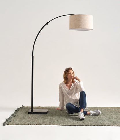 Arched Metal Reading Lamp with Marble Base 76 in Height for Living Room & Bedroom