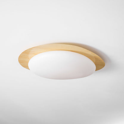 Flush Mount LED Ceiling Light Round 12 in Walnut Finish 12W Indoor for Bedroom Living Room Dining Room Kitchen Hallway Foyer Dimmable Low Pr