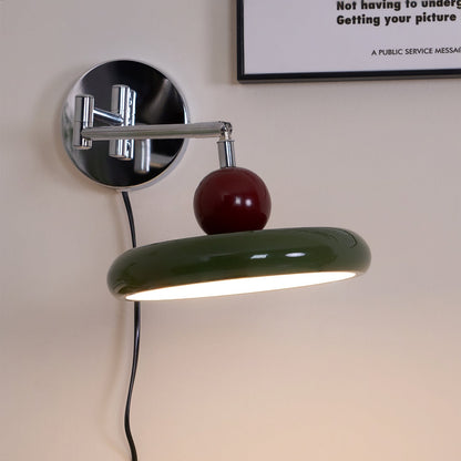Compact Plug-In Sconce with Adjustable LED Temperature Chrome Accents for Bedroom Living Room Hallway Reading Nook Modern Indoor Lighting