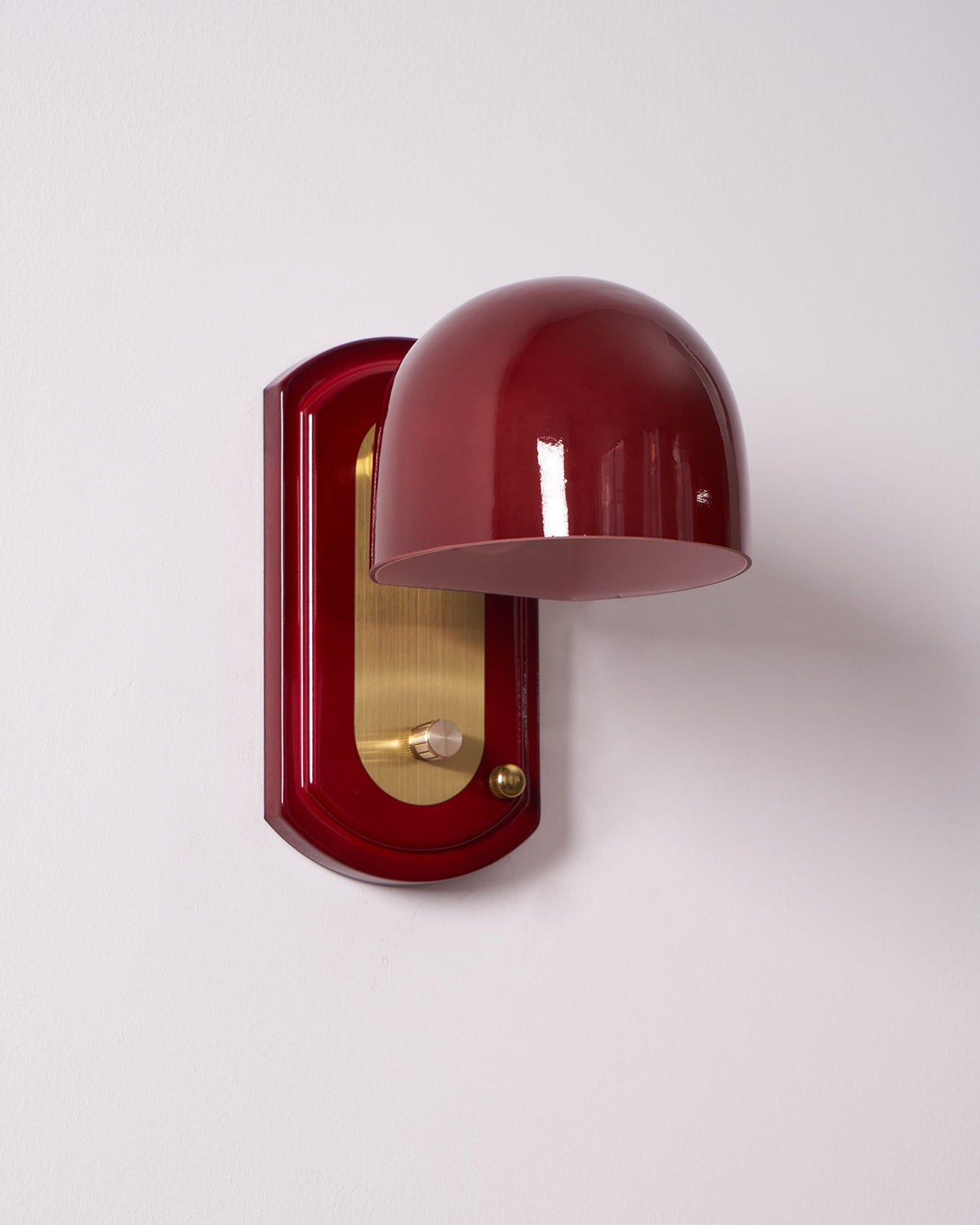 Dome Sconce Hardwired Fixture 8 Inch Red & Gold Finish Metal Shade for Hallway Bedroom Living Room Indoor Accent Lighting E26 Base