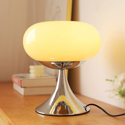 LED Desk Lamp 11 Inch Metal Glass Construction Modern Accent Light for Bedroom Office Nightstand Chrome White Green Cream Indoor