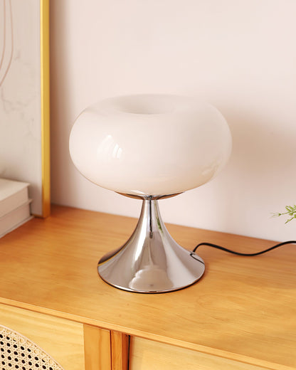 LED Desk Lamp 11 Inch Metal Glass Construction Modern Accent Light for Bedroom Office Nightstand Chrome White Green Cream Indoor