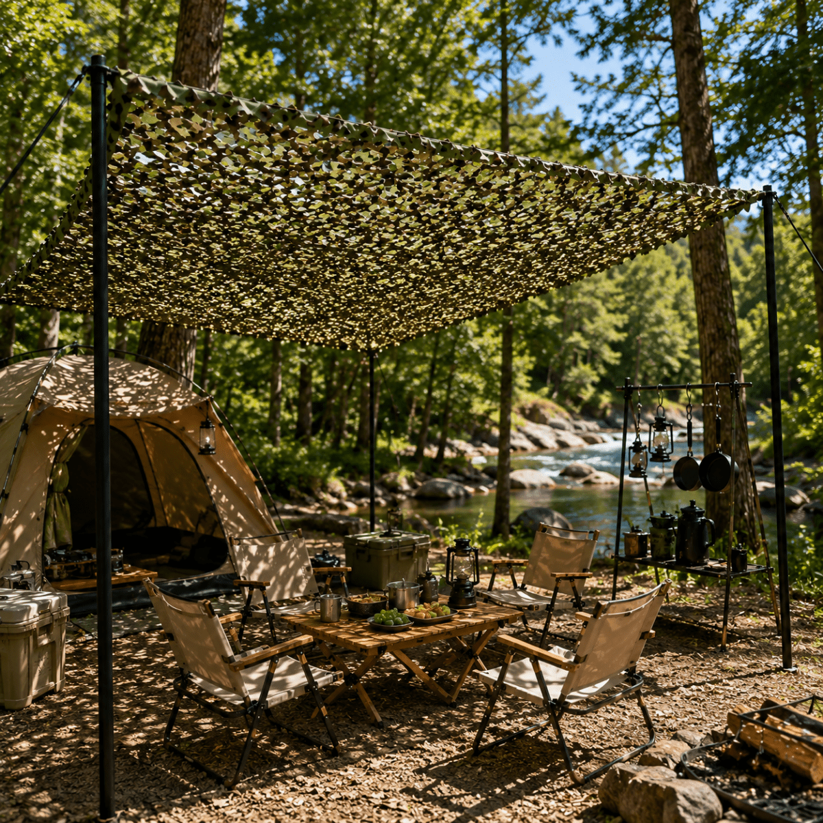 Lorien Camouflage Net - Durable Polyester, Realistic Leaf Design