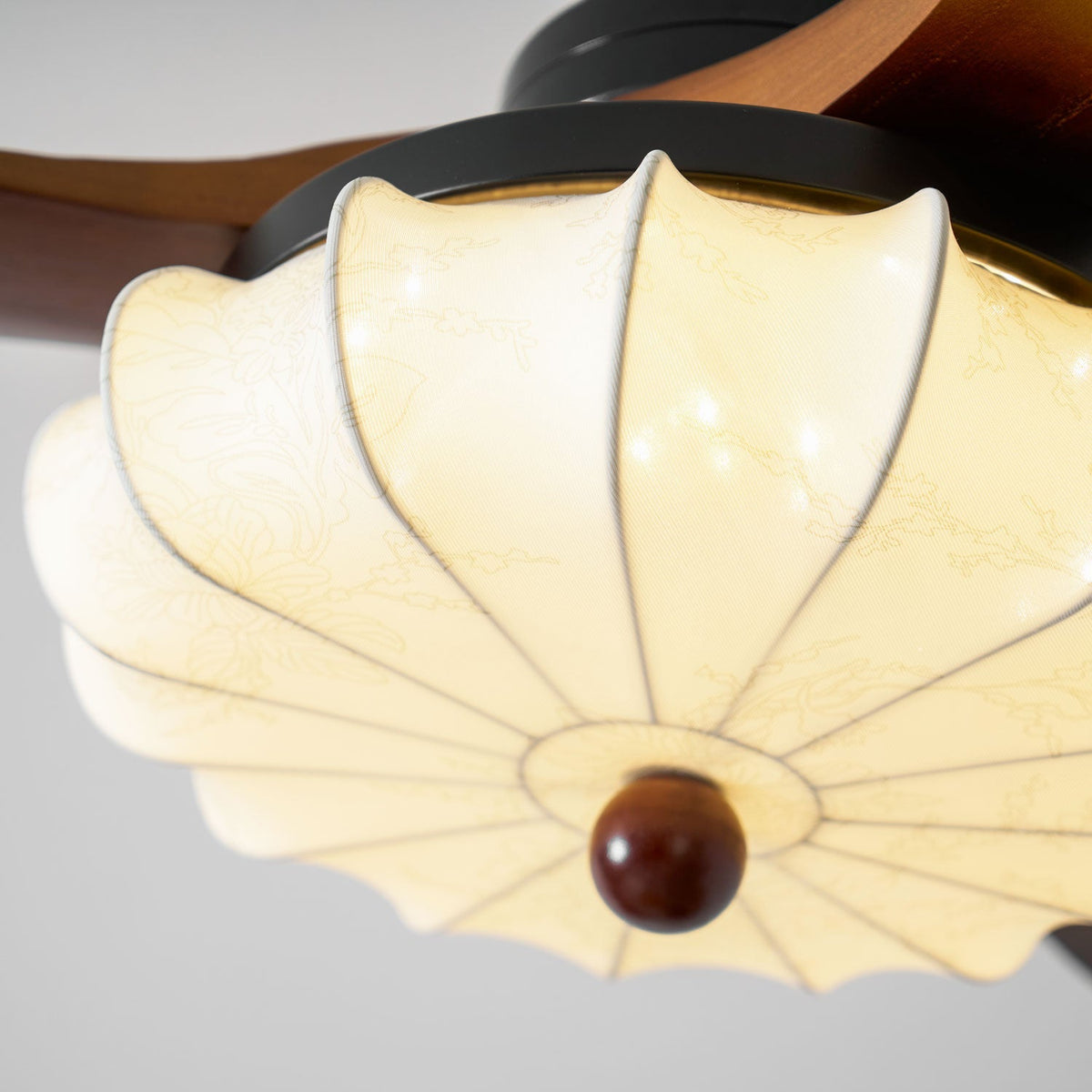 Wood Blade Ceiling Fan with Drum Shade Light DC Motor 6 Speed Remote Indoor Dining Living Bedroom Adjustable 36 42 48 52 Inch Quiet Reversib