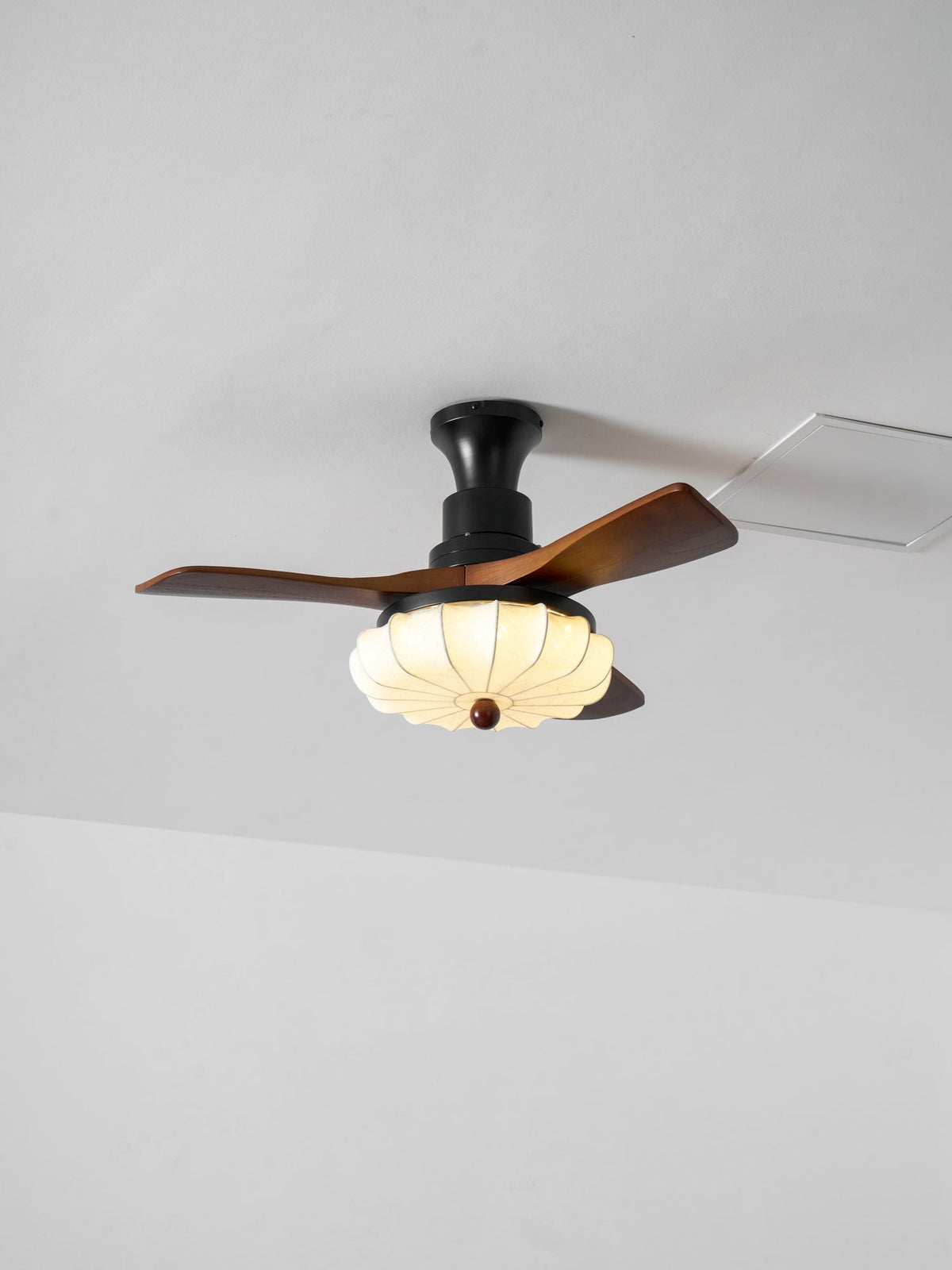 Wood Blade Ceiling Fan with Drum Shade Light DC Motor 6 Speed Remote Indoor Dining Living Bedroom Adjustable 36 42 48 52 Inch Quiet Reversib