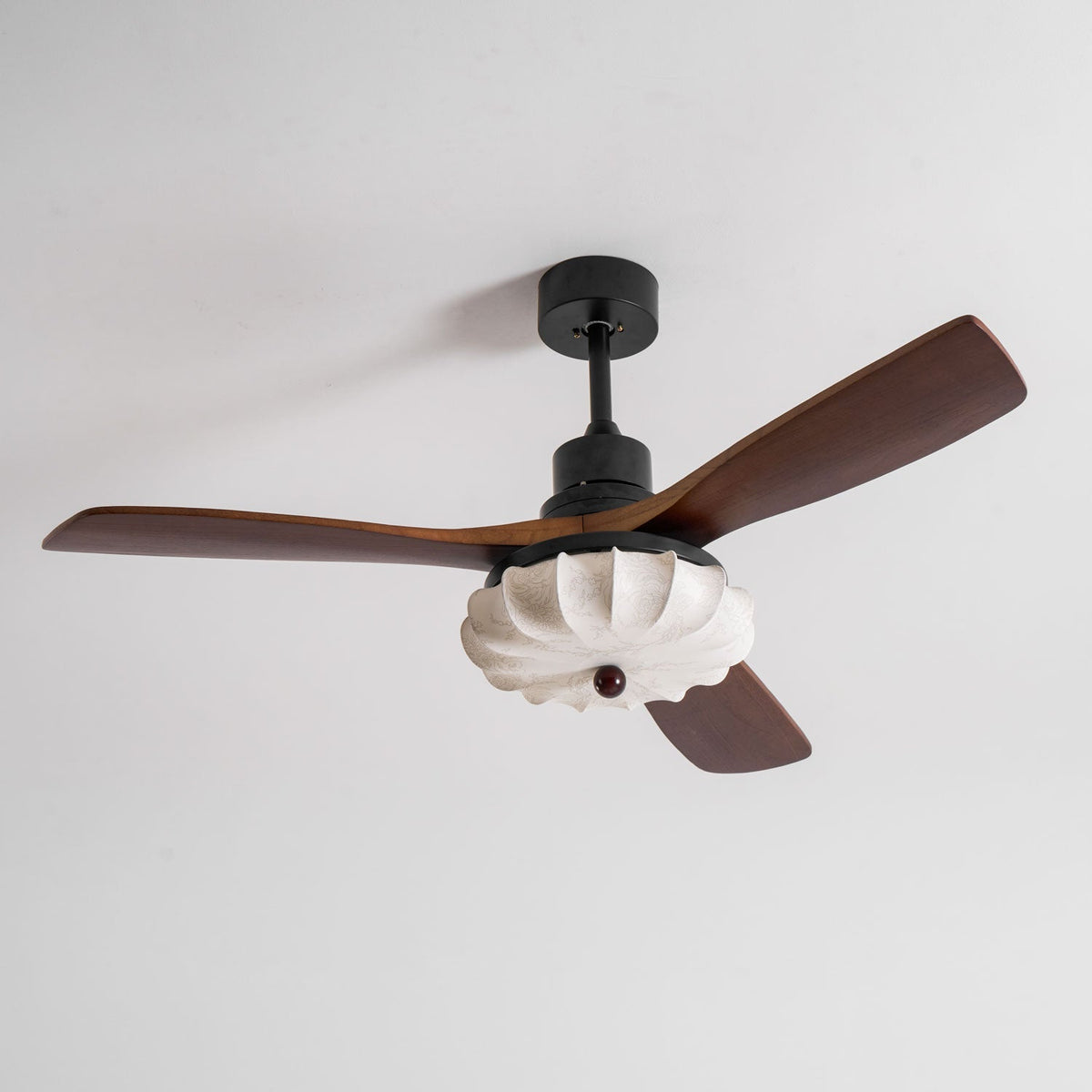 Wood Blade Ceiling Fan with Drum Shade Light DC Motor 6 Speed Remote Indoor Dining Living Bedroom Adjustable 36 42 48 52 Inch Quiet Reversib