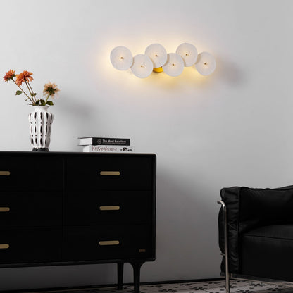 Sculpted Petal Sconce Gold White LED Art Deco Fixture Hallway Living Room Meditation Bedroom Accent 19.7 in Wall Mount Indoor Lighting