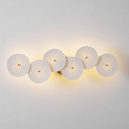 Ceramic Petal Wall Sconce – Floral LED Light with Gold Metal Accents for Hallway, Bedroom & Living Room Decor