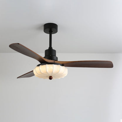 Wood Blade Ceiling Fan with Drum Shade Light DC Motor 6 Speed Remote Indoor Dining Living Bedroom Adjustable 36 42 48 52 Inch Quiet Reversib