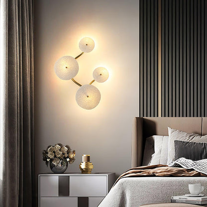 Ceramic Petal Wall Sconce Sculptural Multi-Light Fixture Hardwire Installation for Bedroom Living Room Hallway Modern Artistic Decor
