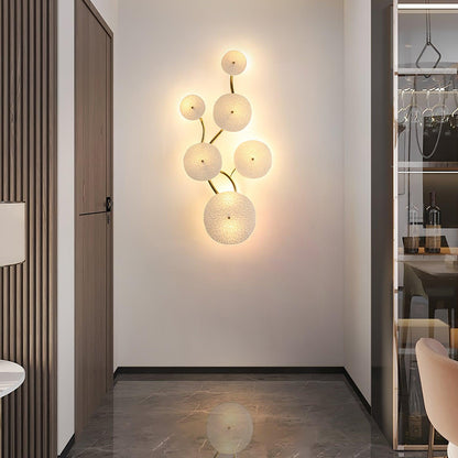 Sculpted Petal Sconce Gold White LED Art Deco Fixture Hallway Living Room Meditation Bedroom Accent 19.7 in Wall Mount Indoor Lighting