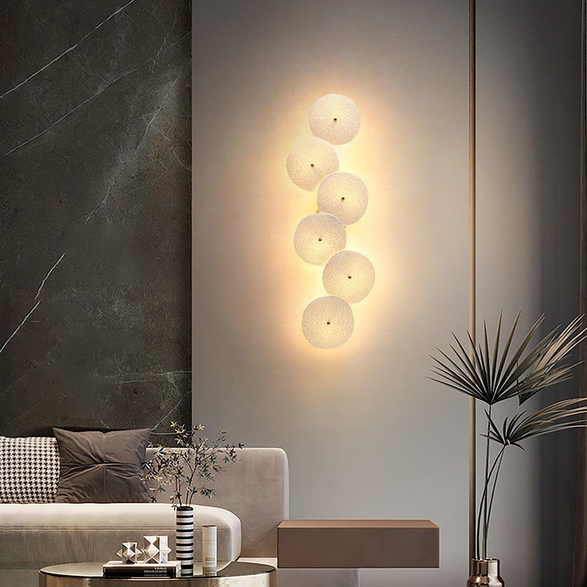 Sculpted Petal Sconce Gold White LED Art Deco Fixture Hallway Living Room Meditation Bedroom Accent 19.7 in Wall Mount Indoor Lighting
