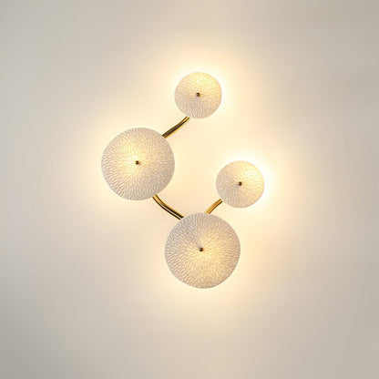 Ceramic Petal Wall Sconce Sculptural Multi-Light Fixture Hardwire Installation for Bedroom Living Room Hallway Modern Artistic Decor