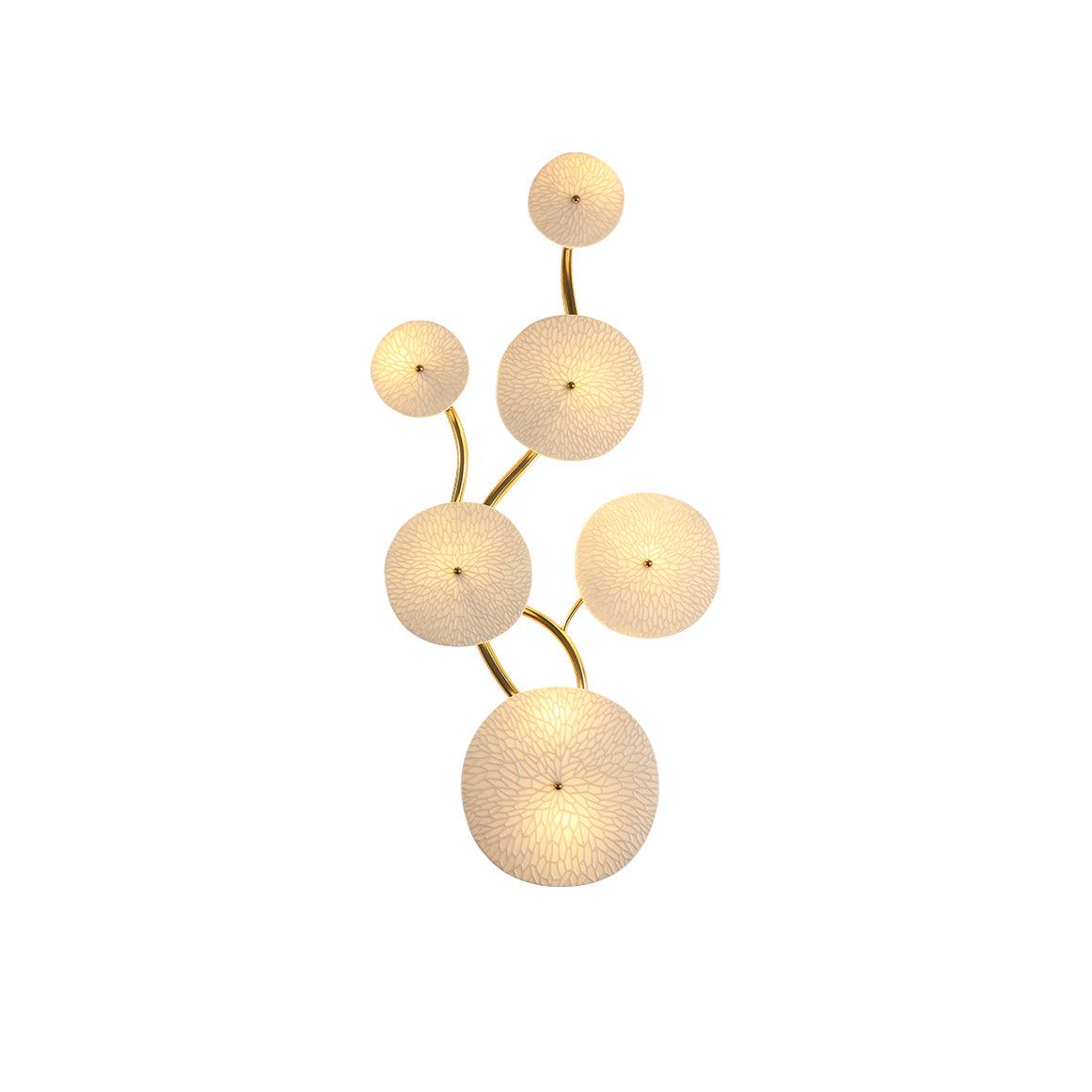 Ceramic Petal Wall Sconce Sculptural Multi-Light Fixture Hardwire Installation for Bedroom Living Room Hallway Modern Artistic Decor