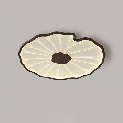 Flush Mount LED Fixture Wood Grain Acrylic Panel Adjustable Color Temperature for Low Profile Spaces Living Room Bedroom Office