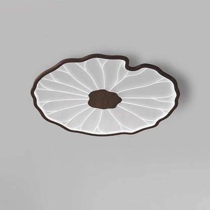 Flush Mount LED Ceiling Light with Wood Grain Finish for Low Ceilings, Living Room, Bedroom