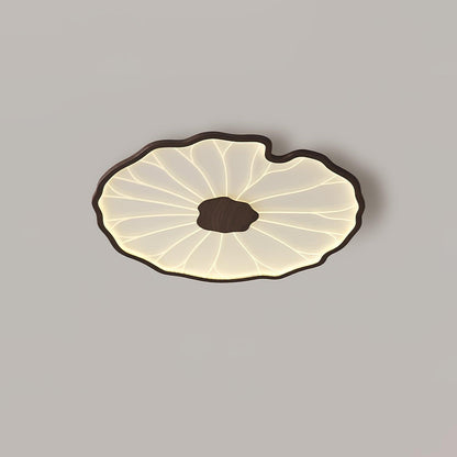 Flush Mount LED Ceiling Light with Wood Grain Finish for Low Ceilings, Living Room, Bedroom