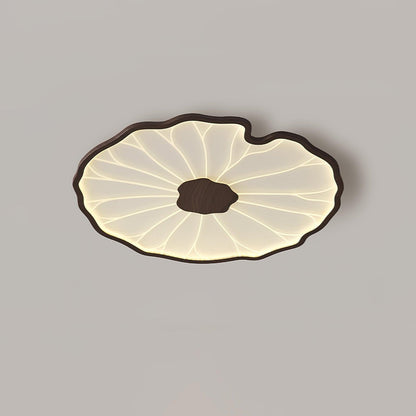 Flush Mount LED Fixture Wood Grain Acrylic Panel Adjustable Color Temperature for Low Profile Spaces Living Room Bedroom Office