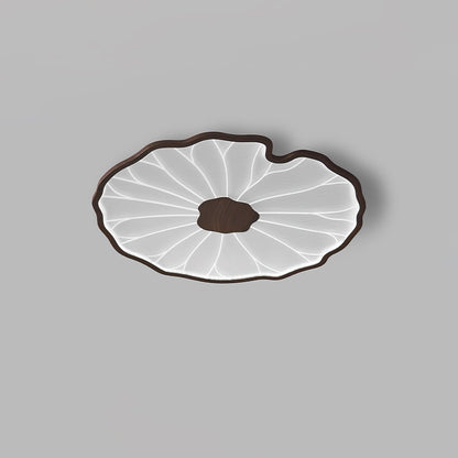 Organic Leaf-Inspired LED Ceiling Light with Wood-Grain Finish for Living Room & Bedroom
