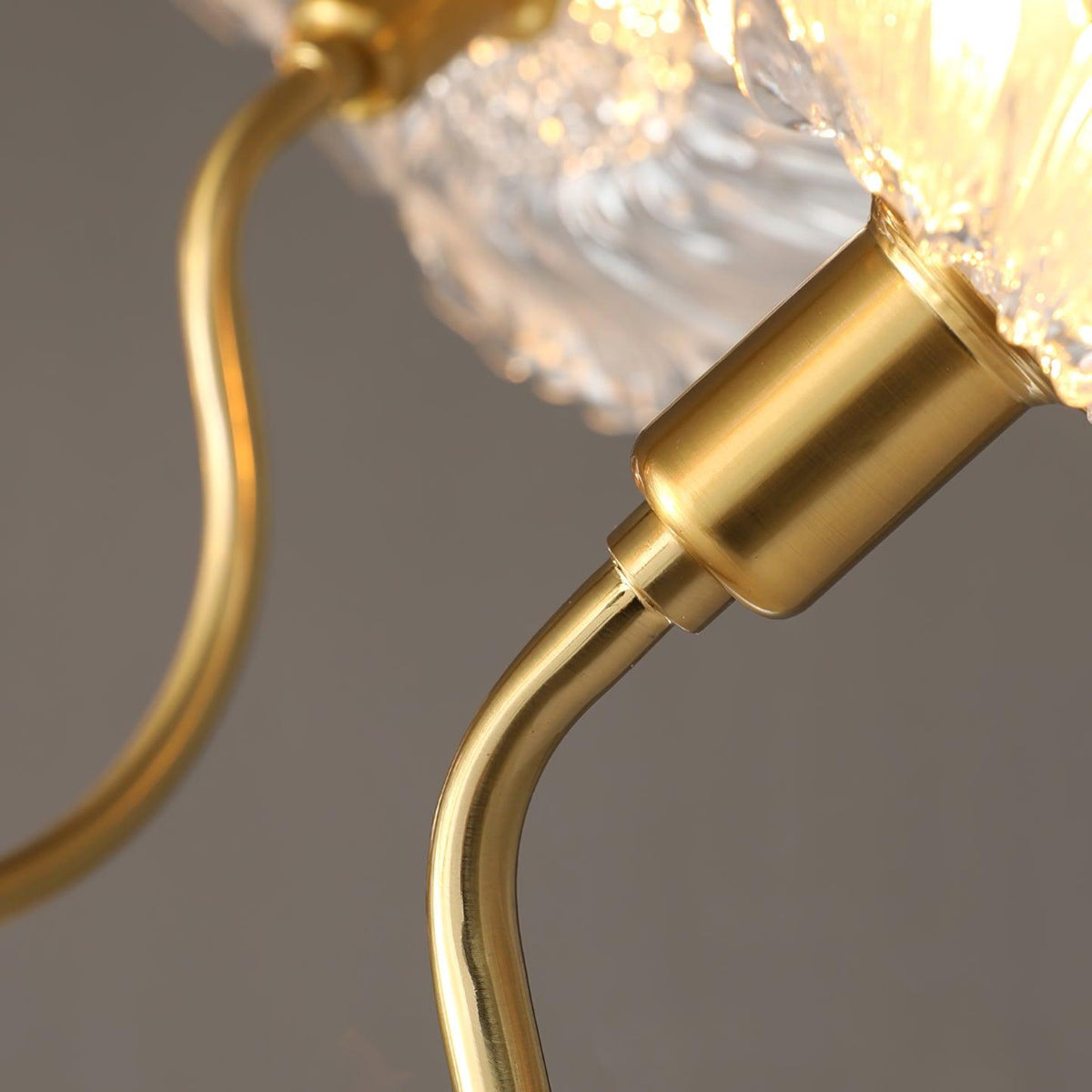 Botanical Glass Multi-Light Fixture 35 in Gold Finish for Dining Room Living Room Entryway Ambient Overhead Illumination