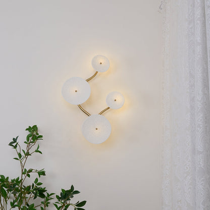 Ceramic Petal Wall Sconce Sculptural Multi-Light Fixture Hardwire Installation for Bedroom Living Room Hallway Modern Artistic Decor