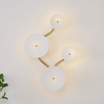 Ceramic Petal Wall Sconce Sculptural Multi-Light Fixture Hardwire Installation for Bedroom Living Room Hallway Modern Artistic Decor