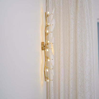 Sculpted Petal Sconce Gold White LED Art Deco Fixture Hallway Living Room Meditation Bedroom Accent 19.7 in Wall Mount Indoor Lighting