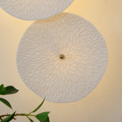 Ceramic Petal Wall Sconce Sculptural Multi-Light Fixture Hardwire Installation for Bedroom Living Room Hallway Modern Artistic Decor