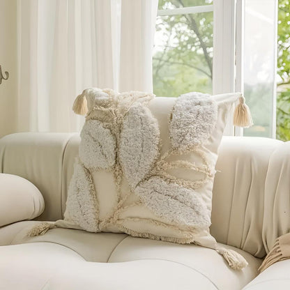 Luma Sofa Cushion Covers - Microfiber Blend, Leaf Motif