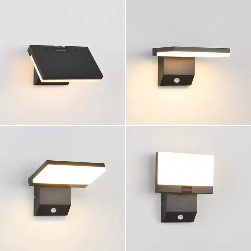 LumiFold | Outdoor Wall Light with Motion Sensor Option & Adjustable Head | IP65 Waterproof for Modern Homes
