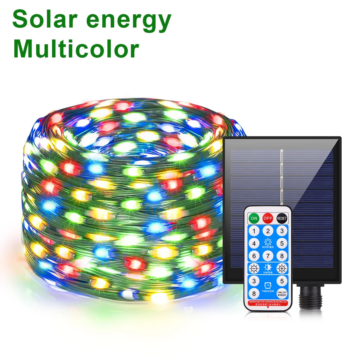 Ortekor LumiSol ProLine | Solar String Lights 100M with Ultra-Bright LEDs | 8 Modes & Remote Control for Year-Round Outdoor Use