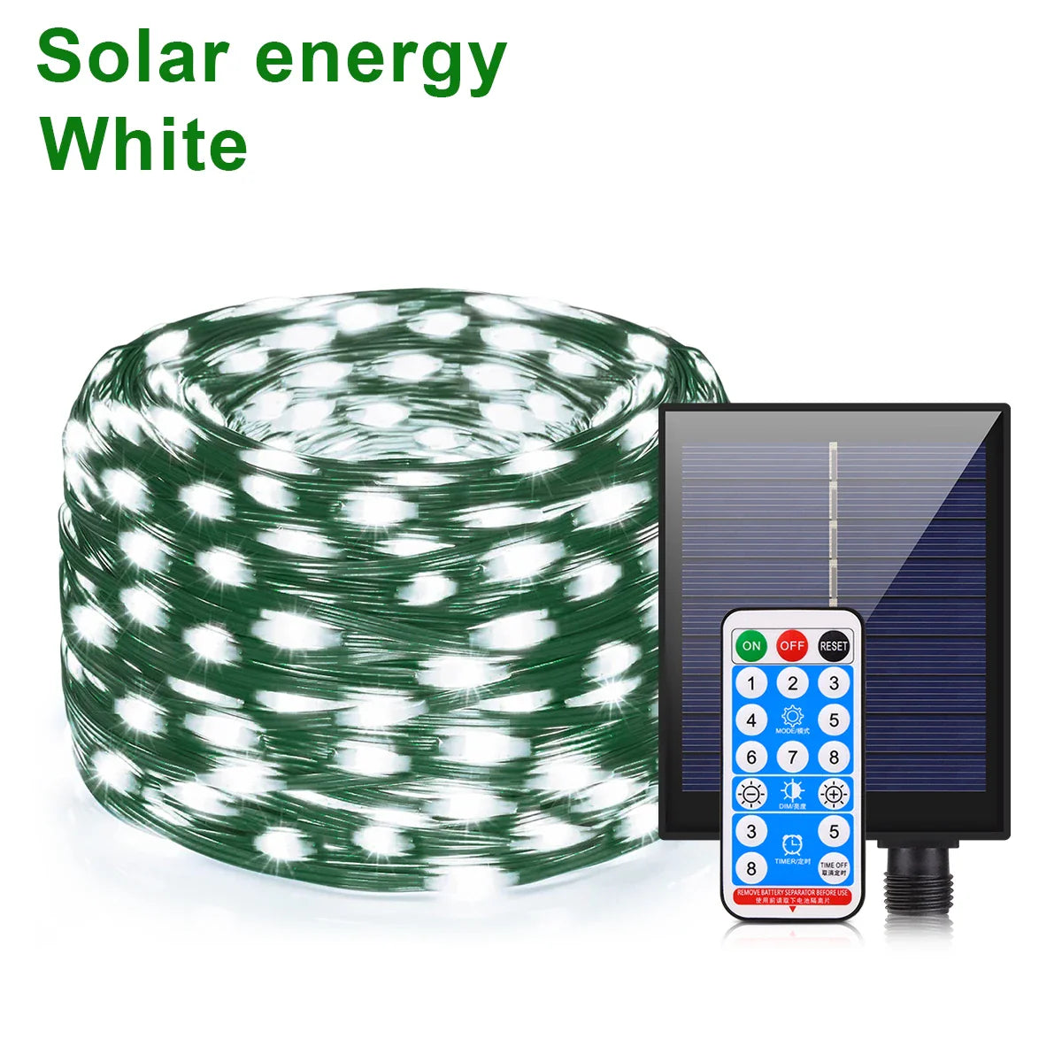 Ortekor LumiSol ProLine | Solar String Lights 100M with Ultra-Bright LEDs | 8 Modes & Remote Control for Year-Round Outdoor Use