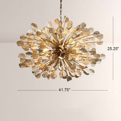 Ceramic Leaf Chandelier | Modern Ceiling Light with Adjustable Height | Elegant Illumination for Dining Rooms and Living Spaces