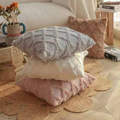 Lunel Velvet Pillow Cover - Boho Geometric, Soft Texture