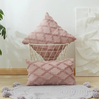 Lunel Velvet Pillow Cover - Boho Geometric, Soft Texture