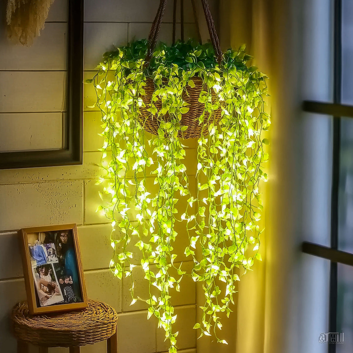 LED Lighted Ivy Garland with Remote – 100 Warm White Lights, 10 ft Faux Greenery Vine for Bedroom, Living Room, Party & Seasonal Decor